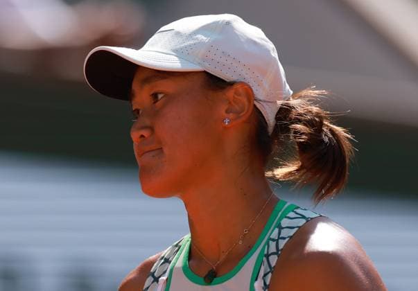 (230530) -- PARIS, May 30, 2023 -- Wang Xiyu of China reacts during the women s singles first round match between Wang Xiyu of China and Caroline Garcia of France at the French Open tennis tournament at Roland Garros in Paris, France, on May 29, 2023. ) (SP)FRANCE-PARIS-TENNIS-ROLAND GARROS-FRENCH OPEN-WOMEN S SINGLES GaoxJing 