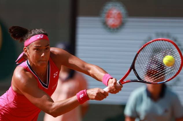 (230530) -- PARIS, May 30, 2023 -- Caroline Garcia of France returns a shot during the women s singles first round match between Wang Xiyu of China and Caroline Garcia of France at the French Open tennis tournament at Roland Garros in Paris, France, on May 29, 2023. ) (SP)FRANCE-PARIS-TENNIS-ROLAND GARROS-FRENCH OPEN-WOMEN S SINGLES GaoxJing 