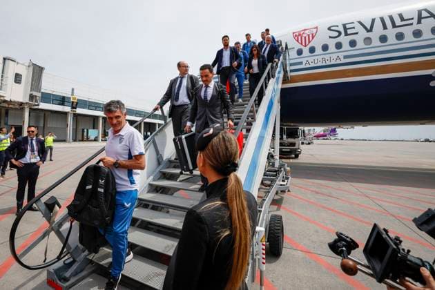 Football, EL Final, Sevilla FC Arrival in Budapest