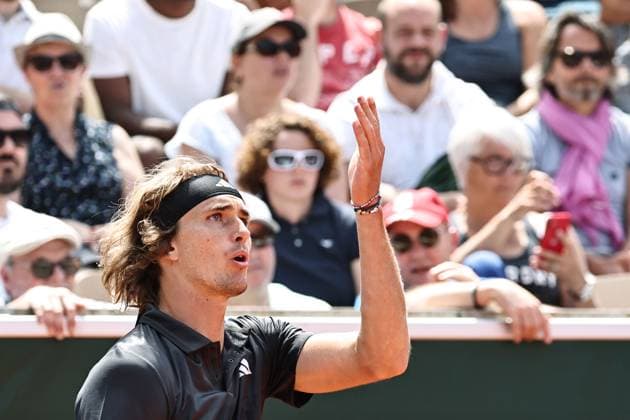 Alexander Zverev, GER, during first round of 2023 French Open at Roland Garros, Paris, 30 05 2023