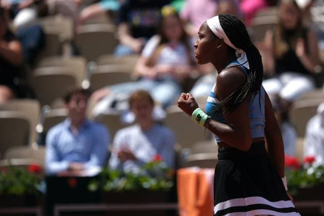 May 30, 2023, Paris, Paris, France: COCO GAUFF of USA return the ball to REBEKA MASAROVA of Spain during the Day 3 of the WomenÃ¢â‚¬â ¢s French Open 2023, Grand Slam tennis womens tournament at the Roland Garros Stadium - Paris France..Coco Gauff won : 3-6 6-1 6-2 Paris France - ZUMAp119 20230530_zaf_p119_030 Copyright: xPierrexSteveninx