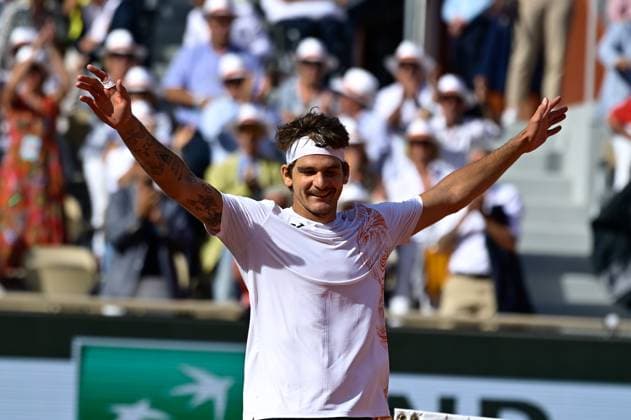 Attitude - Joie de Thiago Seyboth Wild ( BRA ) - TENNIS : Roland Garros 2023 - Internationaux de France - 30 05 2023 FedericoPestellini Panoramic 