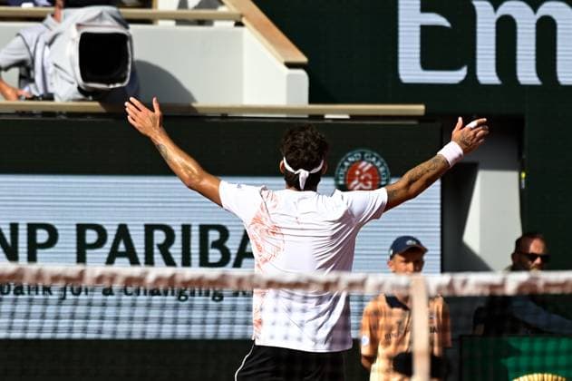 Attitude - Joie de Thiago Seyboth Wild ( BRA ) - TENNIS : Roland Garros 2023 - Internationaux de France - 30 05 2023 FedericoPestellini Panoramic 