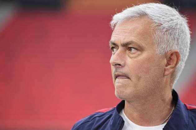 SOCCER - UEFA EL, Sevilla vs Roma BUDAPEST,HUNGARY,30.MAY.23 - SOCCER - UEFA Europa League, final, FC Sevilla vs AS Roma, preview, press conference, PK, Pressekonferenz pitch walk Roma. Image shows head coach Jose Mourinho (Roma).  GEPAxpictures xCsabaxDoemoetoer