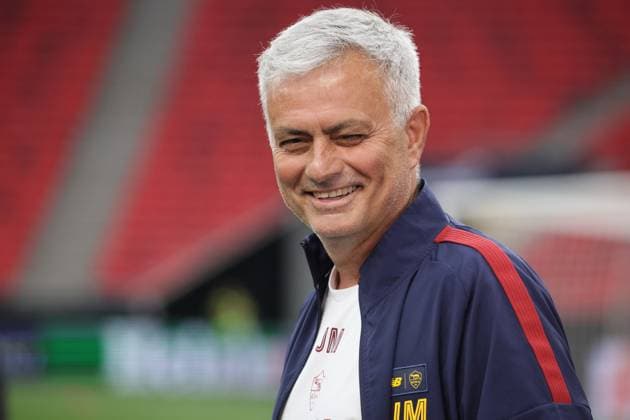 SOCCER - UEFA EL, Sevilla vs Roma BUDAPEST,HUNGARY,30.MAY.23 - SOCCER - UEFA Europa League, final, FC Sevilla vs AS Roma, preview, press conference, PK, Pressekonferenz pitch walk Roma. Image shows head coach Jose Mourinho (Roma).  GEPAxpictures xCsabaxDoemoetoer
