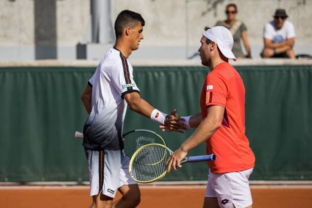 TENNIS - ATP, Tennis Herren French Open 2023 PARIS,FRANCE,30.MAY.23 - TENNIS - ATP World Tour, French Open, Roland Garros, Grand Slam, doubles. Image shows Alexander Erler and Lucas Miedler (AUT).  GEPAxpictures xFrancoisxAsal