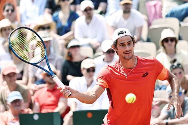 Lloyd Harris, RSA, during first round of 2023 French Open at Roland Garros, Paris, 30 05 2023