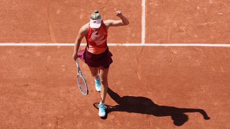 Belgian Elise Mertens celebrates during a tennis match against Colombian Osorio, in the second round of the women s singles at the Roland Garros French Open tennis tournament in Paris, France, Wednesday 31 May 2023. BENOITxDOPPAGNE  x68195476x