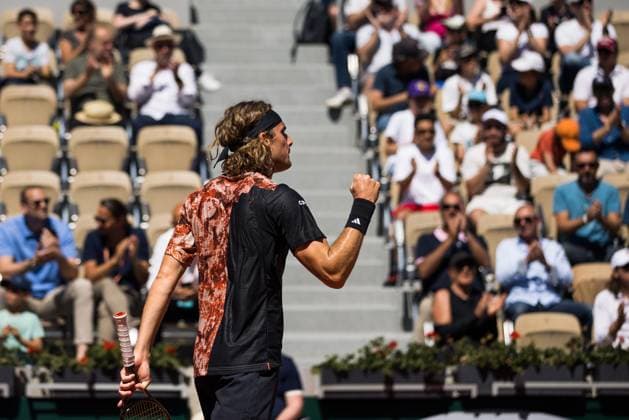TENNIS - ATP, Tennis Herren French Open 2023 PARIS,FRANCE,31.MAY.23 - TENNIS - ATP World Tour, French Open, Roland Garros, Grand Slam. Image shows Stefanos Tsitsipas (GRE).  GEPAxpictures xFrancoisxAsal