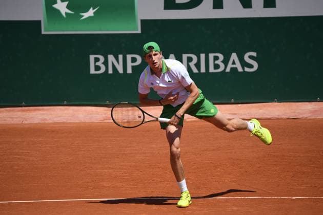 Tennis : Roland Garros 2023 - France - Hugo Humbert - France Tennis : Roland Garros 2023 - France - 31 05 23 ChrysleneCaillaud Panoramic 