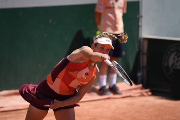 Tennis : Roland Garros 2023 - France - Elise Mertens - Belgique Tennis : Roland Garros 2023 - France - 31 05 23 ChrysleneCaillaud Panoramic 