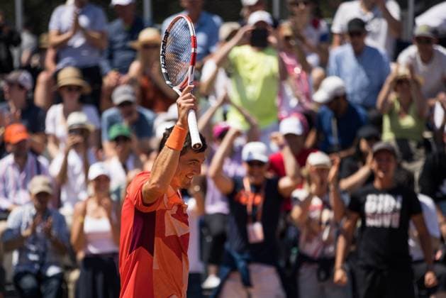 TENNIS - ATP, Tennis Herren French Open 2023 PARIS,FRANCE,31.MAY.23 - TENNIS - ATP World Tour, French Open, Roland Garros, Grand Slam. Image shows the rejoicing of Sebastian Ofner (AUT).  GEPAxpictures xFrancoisxAsal