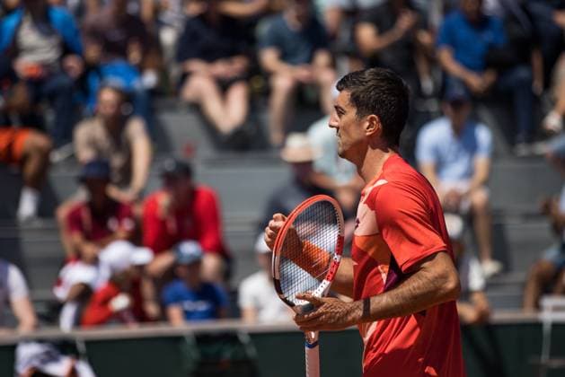 TENNIS - ATP, Tennis Herren French Open 2023 PARIS,FRANCE,31.MAY.23 - TENNIS - ATP World Tour, French Open, Roland Garros, Grand Slam. Image shows the rejoicing of Sebastian Ofner (AUT).  GEPAxpictures xFrancoisxAsal