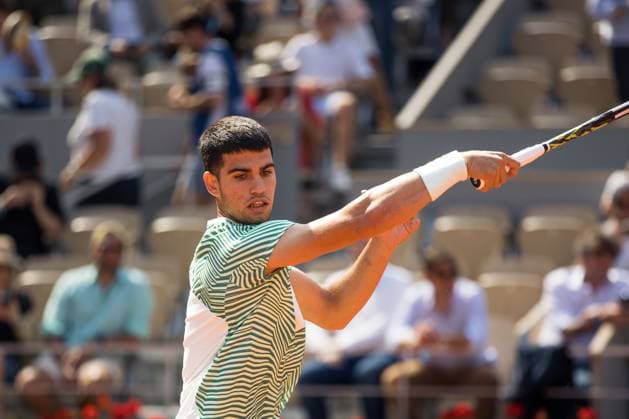 TENNIS - ATP, Tennis Herren French Open 2023 PARIS,FRANCE,31.MAY.23 - TENNIS - ATP World Tour, French Open, Roland Garros, Grand Slam. Image shows Carlos Alcaraz (ESP).  GEPAxpictures xFrancoisxAsal