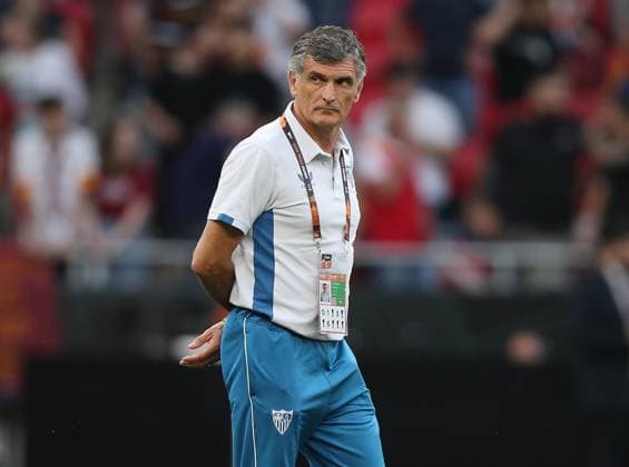 Sevilla v AS Roma, UEFA Europa League Final 2023, Puskas Arena, Budapest, Hungary. - 31st May 2023 Jose Luis Mendilibar Manager of Sevilla on a pre match pitch walk. - Sevilla v AS Roma, UEFA Europa League Final 2023, Puskas Arena, Budapest, Hungary. - 31st May 2023. Budapest Puskas Arena Hungary Copyright: xDanxWeirx CP_UEFA_Europa_League_Final_2023_24