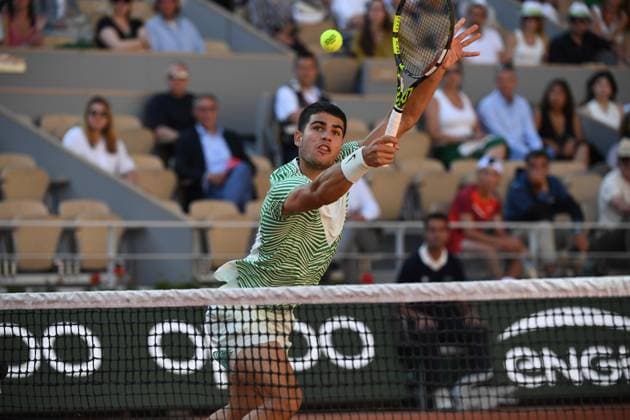 Tennis : Roland Garros 2023 - France - Carlos Alcaraz - Espagne Tennis : Roland Garros 2023 - France - 31 05 23 ChrysleneCaillaud Panoramic 