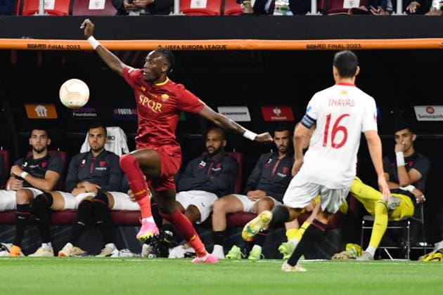 UEFA Europa League Final 2023: Sevilla vs Roma Tammy Abraham in action during UEFA Europa League Final 2023: Sevilla vs Roma, disputed on Puskas Arena, Budapest, 31 May 2023 Budapest Puskas Arena Hungary Copyright: xAncaxTepeix