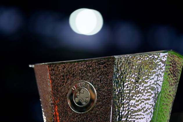 Foto Davide Spada LaPresse 31 Maggio 2023 - Budapest, Ungheria - calcio - Roma vs Siviglia - Uefa Europa League 2022 2023 Finale - Stadio Puskas Arena. Nella foto: il Trofeo Foto Davide Spada LaPresse May 31, 2023 Budapest, Hungary - sport, soccer - Roma vs Sevilla - Uefa Europe League Final 2022 2023 - Puskas Arena Stadium. In the pic: the Trophy  Copyright: xDavidexSpada LaPressex