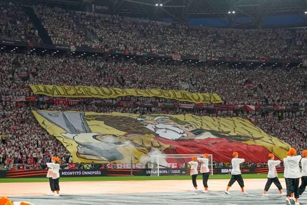 Sevilla FC v AS Roma - UEFA Europa League: Final Supporters of Sevilla FC during the UEFA Europa League final match between Sevilla FC and AS Roma at Puskas Arena, Budapest, Hungary on May 31, 2023. Budapest Budapest Hungary  Copyright: xGiuseppexMaffiax originalFilename:maffia-sevillaf230531_npkDm.jpg