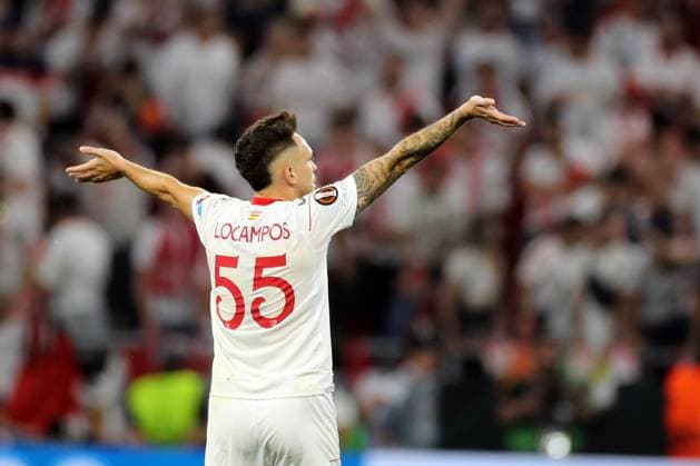 Budapest, Hungary: 31.05.2023: Ocampos during the Final UEFA Europa League 2023 match between Sevilla FC vs AS Roma at Puskas Arena of Budapest in Hungary  Copyright: xmarcoxiacobuccix xipa-agency.netx xmarcoxiacobuccix 0 IPA_IPA38352101