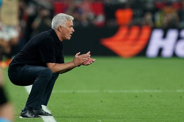 Foto Davide Spada LaPresse 31 Maggio 2023 - Budapest, Ungheria - calcio - Roma vs Siviglia - Uefa Europa League 2022 2023 Finale - Stadio Puskas Arena. Nella foto: Jose Mourinho coach of AS Roma Foto Davide Spada LaPresse May 31, 2023 Budapest, Hungary - sport, soccer - Roma vs Sevilla - Uefa Europe League Final 2022 2023 - Puskas Arena Stadium. In the pic: Jose Mourinho coach of AS Roma  Copyright: xDavidexSpada LaPressex