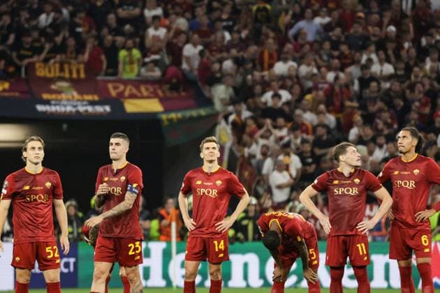 SOCCER - UEFA EL, Sevilla vs Roma BUDAPEST,HUNGARY,31.MAY.23 - SOCCER - UEFA Europa League, final, FC Sevilla vs AS Roma. Image shows the disappointment of Roma.  GEPAxpictures xCsabaxDoemoetoer
