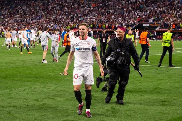 Sevilla FC v AS Roma, UEFA Europa League final, Budapest, Hungary Budapest, Hungary. 31st, May 2023. Ivan Rakitic (10) of Sevilla FC seen after the UEFA Europa League final between Sevilla FC and As Roma at the Puskas Arena in Hungary. Budapest Hungary  Copyright: xGonzalesxPhoto BalazsxPopalx