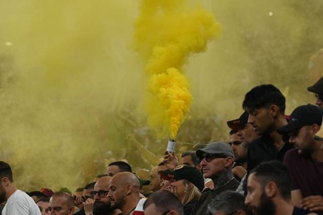Supporters (Roma) during the UEFAEuropa League Final match between Sevilla 5-2 (d.c.r.) Roma at Puskas Arena on May 31, 2023 in Budapest, Hungary. Noxthirdxpartyxsales  (220129109)