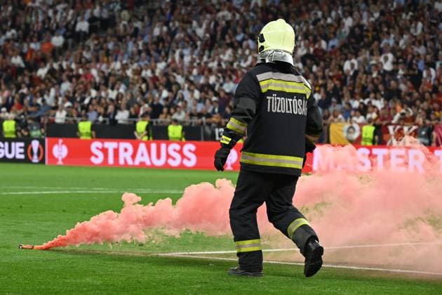 Supporters (Roma) during the UEFAEuropa League Final match between Sevilla 5-2 (d.c.r.) Roma at Puskas Arena on May 31, 2023 in Budapest, Hungary. Noxthirdxpartyxsales  (220129112)