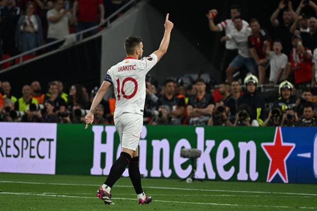 Ivan Rakitic (Sevilla FC) during the UEFAEuropa League Final match between Sevilla 5-2 (d.c.r.) Roma at Puskas Arena on May 31, 2023 in Budapest, Hungary. Noxthirdxpartyxsales  (220129880)