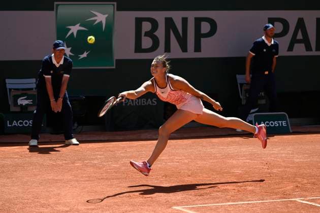 (230601) -- PARIS, June 1, 2023 -- Aryna Sabalenka of Belarus competes during the women s singles second round match between Aryna Sabalenka of Belarus and her compatriot Iryna Shymanovich at the French Open tennis tournament at Roland Garros in Paris, France, on May 31, 2023. (Photo by Xinhua) (SP)FRANCE-PARIS-TENNIS-ROLAND GARROS-FRENCH OPEN-WOMEN S SINGLES JulienxMattia 