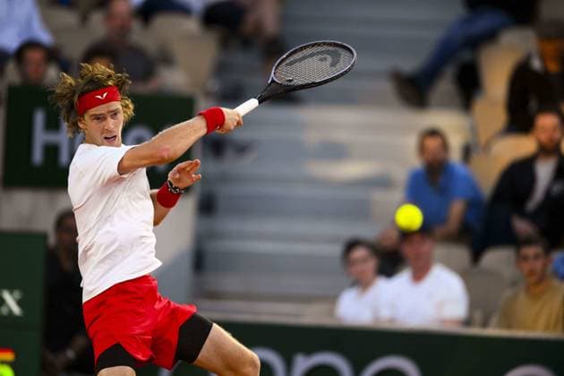 Andrey Rublev TENNIS : Roland Garros 2023 - Paris - 31 05 2023 JBAutissier Panoramic 