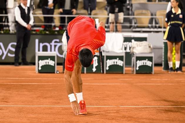 Joie de Novak Djokovic (Srb) TENNIS : Roland Garros 2023 - Paris - 31 05 2023 JBAutissier Panoramic 