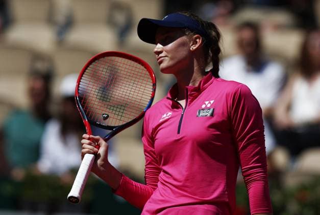 (230601) -- PARIS, June 1, 2023 -- Elena Rybakina reacts during the women s singles second round match between Elena Rybakina of Kazakhstan and Linda Noskova of the Czech Republic at the French Open tennis tournament at Roland Garros in Paris, France, June 1, 2023. ) (SP)FRANCE-PARIS-TENNIS-ROLAND GARROS-FRENCH OPEN-WOMEN S SINGLES GaoxJing 