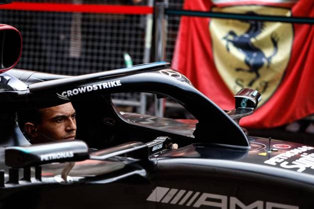 Mercedes AMG Petronas F1 Team during pit stop practice, F1 Grand Prix of Spain at Circuit de Barcelona Catalunya on June 1, 2023 in Barcelona, Spain Photo by HOCH ZWEI Barcelona Spain
