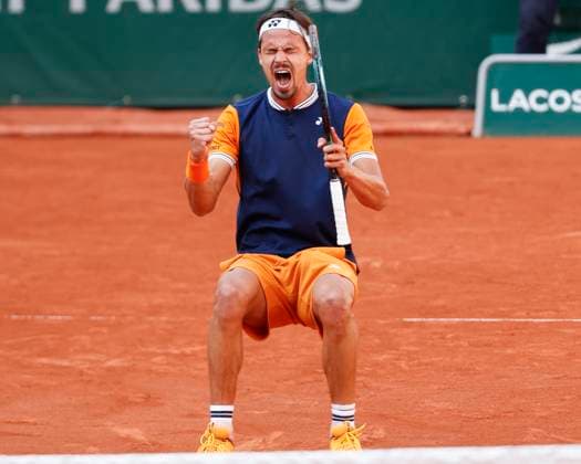 Daniel Altmaier GER cheers after victory, jubilation, joy, emotion Tennis French Open 2023 Grand Slam ATP WTA ITF Roland Garros Paris France 1 June 2023 Copyright: xJuergenxHasenkopfx