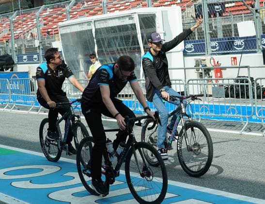 01 06 2023, Circuit de Catalunya, Barcelona, Formula 1 AWS Grand Prix of Spain 2023 , in the picture Esteban Ocon FRA , BWT Alpine F1 Team on the bike Barcelona Circuit de Catalunya Catalunya Spain  eu-images-506