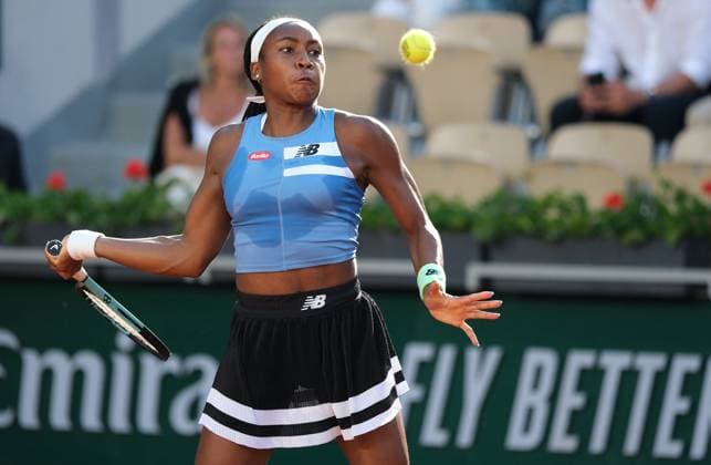 June 1, 2023, Paris, Paris, France: COCO GAUFF of USA return the ball to REBEKA MASAROVA of Spain during the Day .5 of the WomenÃ¢â‚¬â ¢s French Open 2023, Grand Slam tennis womens tournament at the Roland Garros Stadium - Paris France Paris France - ZUMAp119 20230601_zaf_p119_084 Copyright: xPierrexSteveninx