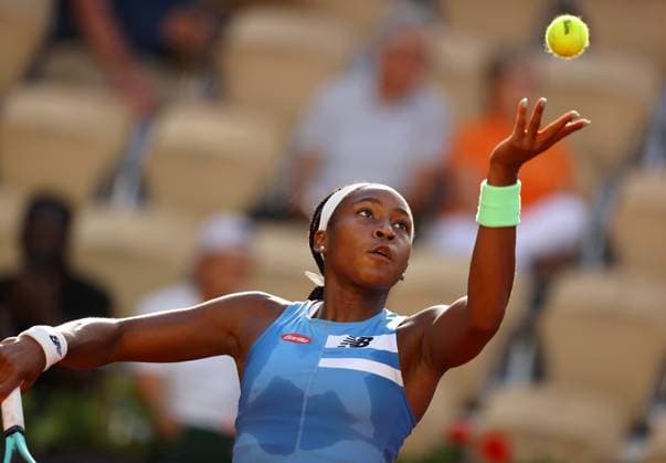 Mandatory Credit: Photo by Ella Ling Shutterstock (13940064dk) Coco Gauff of USA in action French Open Tennis, Day 5, Roland Garros, Paris, France - 01 June 2023 French Open Tennis, Day 5, Roland Garros, Paris, France - 01 June 2023  Copyright: xEllaxLing Shutterstockx 13940064dk