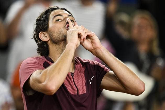 joie de Taylor Fritz (usa) en fin de match TENNIS : Roland Garros 2023 - Paris - 01 06 2023 JBAutissier Panoramic 