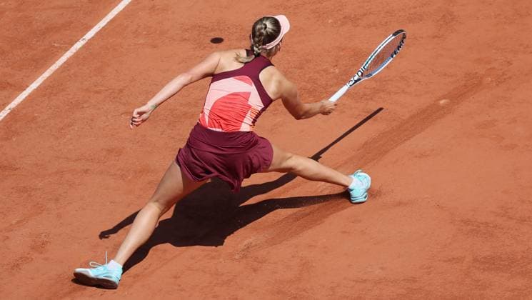 Belgian Elise Mertens (WTA28) pictured in action during a tennis match against US Pegula (WTA3), in the third round of the women s singles at the Roland Garros French Open tennis tournament in Paris, France, . BENOITxDOPPAGNE  x68291084x