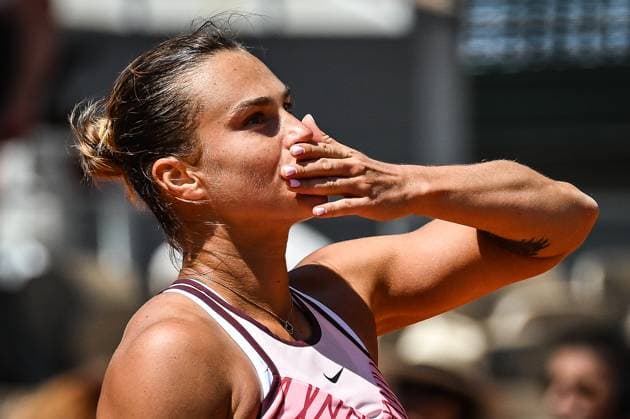 June 2, 2023, Paris, France, France: Aryna SABALENKA of Belarus celebrates his victory during the sixth day of Roland-Garros 2023, French Open 2023, Grand Slam tennis tournament at the Roland-Garros Stadium on June 02, 2023 in Paris, France. Paris France - ZUMAm308 20230602_zsp_m308_003 Copyright: xMatthieuxMirvillex