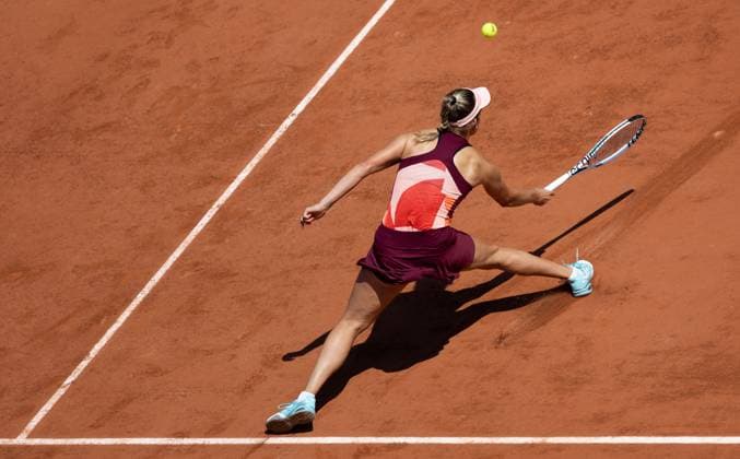 Belgian Elise Mertens pictured in action during a tennis match against US Pegula (WTA3), in the third round of the women s singles at the Roland Garros French Open tennis tournament in Paris, France, Friday 02 June 2023. BENOITxDOPPAGNE  x68303579x