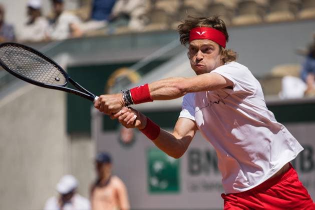 TENNIS - ATP, Tennis Herren French Open 2023 PARIS,FRANCE,02.JUN.23 - TENNIS - ATP World Tour, French Open, Roland Garros, Grand Slam. Image shows Andrey Rublev (RUS).  GEPAxpictures xFrancoisxAsal