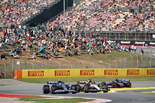 Formula 1 AWS Spanish Grand Prix 2023 02 06 2023, Circuit de Catalunya, Barcelona, Formula 1 AWS Spanish Grand Prix 2023 , in picture Pierre Gasly FRA , BWT Alpine F1 Team, Nyck de Vries NLD , Scuderia AlphaTauri, Esteban Ocon FRA , BWT Alpine F1 Team nordphotoxGmbHx xBratic nph00250