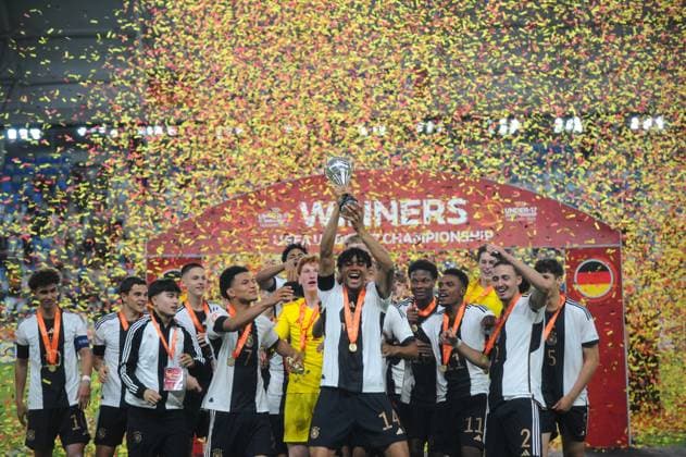 Football, U17 European Championship, Final, Germany - France, Germany is European Champion