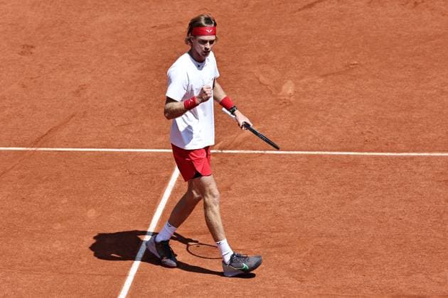 Andrey Rublev, RUS, during third round of 2023 French Open at Roland Garros, Paris, 02 06 2023
