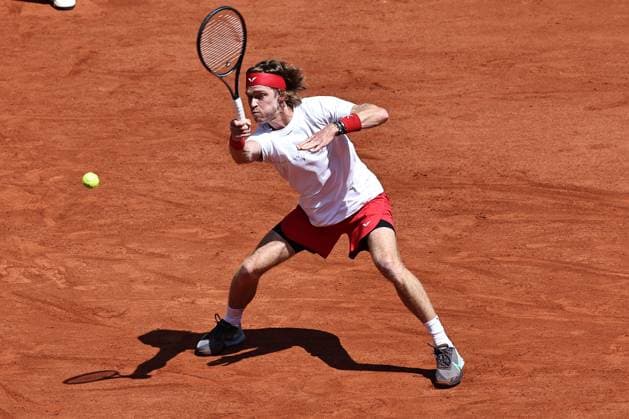 Andrey Rublev, RUS, during third round of 2023 French Open at Roland Garros, Paris, 02 06 2023