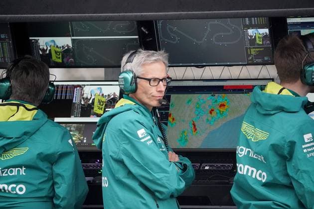 Formula 1 AWS Grand Prix of Spain 2023 03 06 2023, Circuit de Catalunya, Barcelona, Formula 1 AWS Grand Prix of Spain 2023 , in the picture team boss Mike Krack Aston Martin Cognizant Formula One Team with the weather data at the monitor nordphotoxGmbHx xBratic nph00250