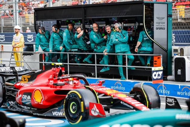 Pitstand of Aston Martin Aramco Cognizant F1 Team, F1 Grand Prix of Spain at Circuit de Barcelona Catalunya on June 3, 2023 in Barcelona, Spain Photo by HOCH ZWEI Barcelona Spain